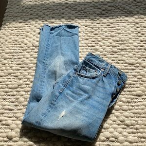 Girlfriend denim cropped jeans